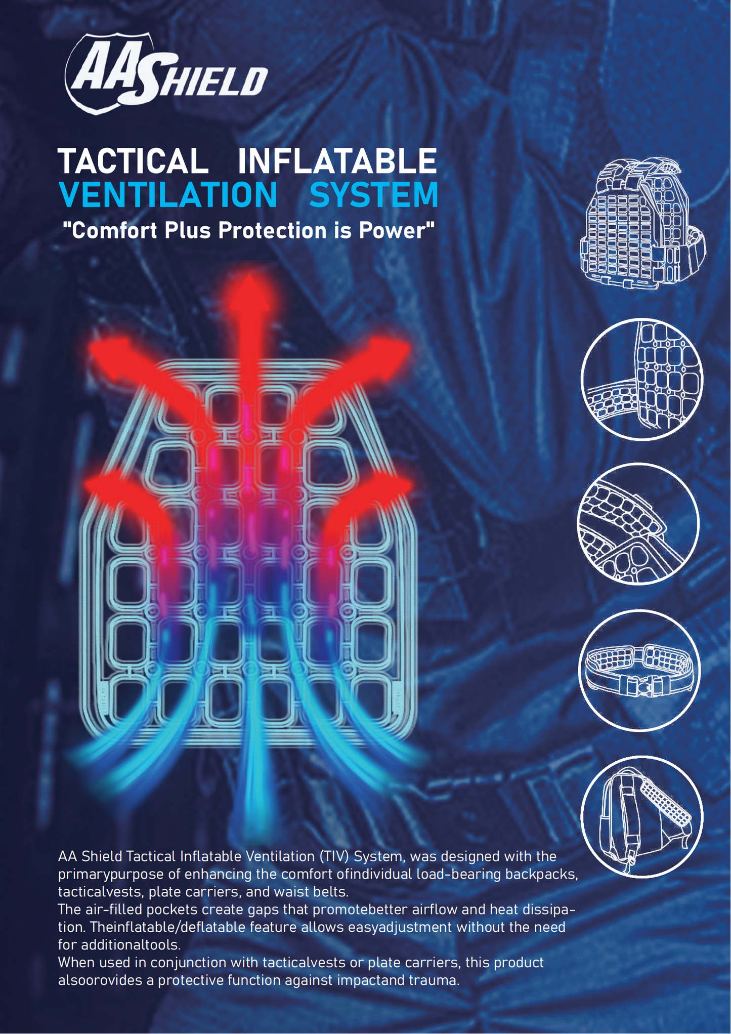 AA SHIELD TACTICAL INFLATABLE VENTILATION (TIV) SYSTEM CHEST [AA-BC-357]