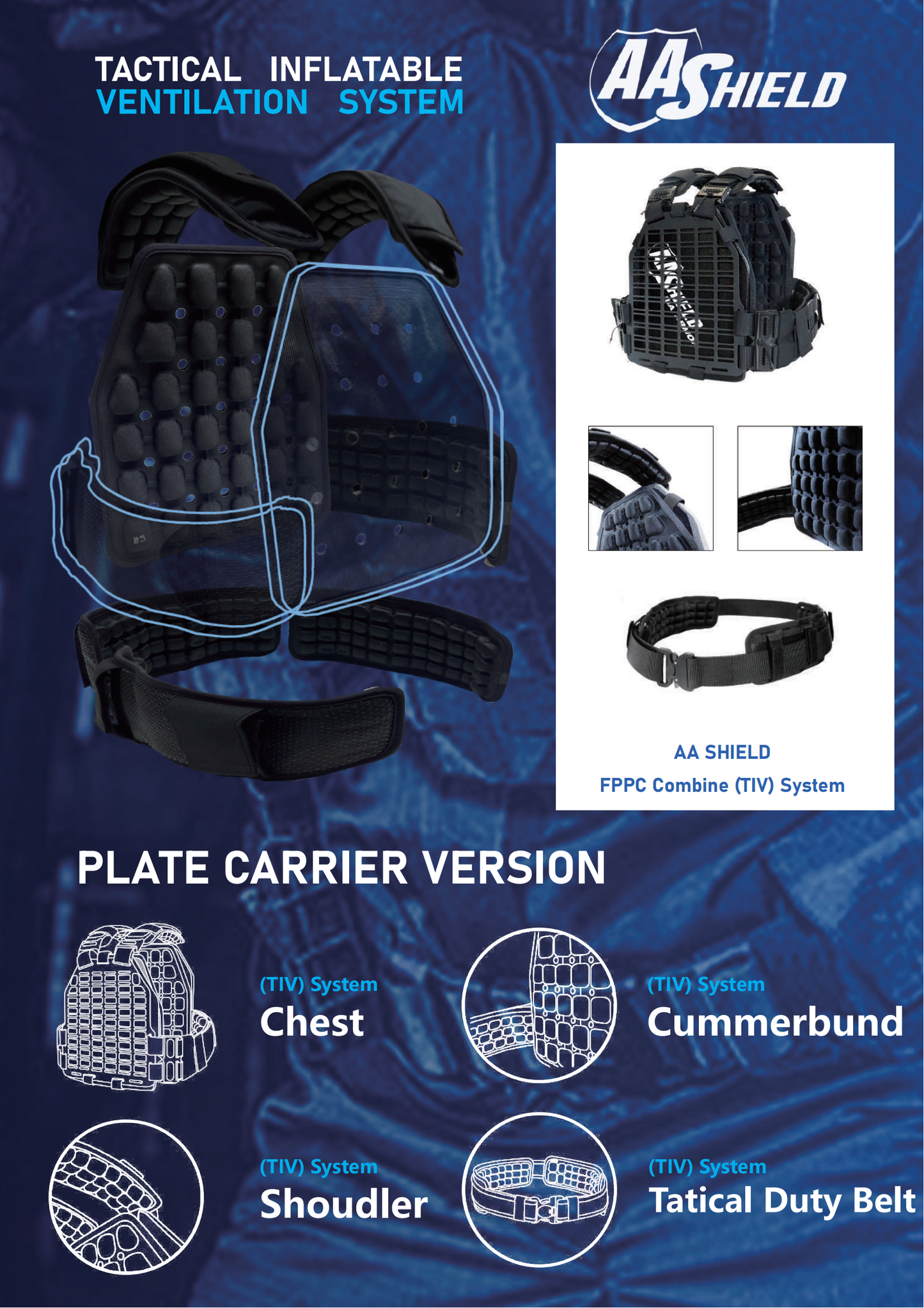 AA SHIELD TACTICAL INFLATABLE VENTILATION (TIV) SYSTEM CHEST [AA-BC-357]