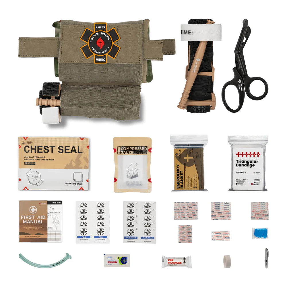 FLARESYN MICRO TRAUMA EDC MOLLE POUCH WITH RAPID DEPLOY TOURNIQUET SLEEVE[FS-TR-MTES]