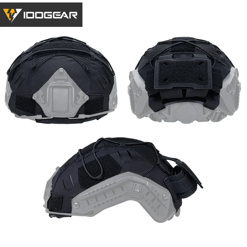 IDOGEAR TACTICAL HELMET COVER WITH NVG BATTERY POUCH RANGER GREEN [IG-HC3813]