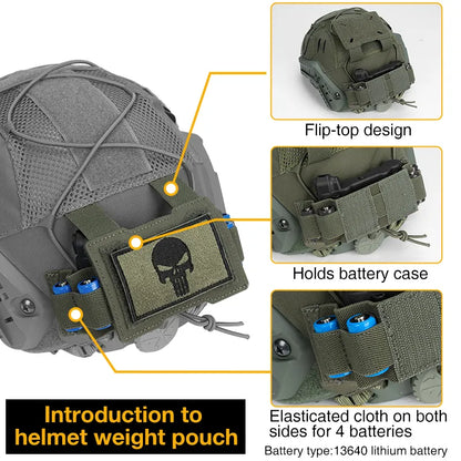 IDOGEAR TACTICAL HELMET COVER WITH NVG BATTERY POUCH RANGER GREEN [IG-HC3813]