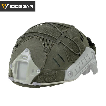 IDOGEAR TACTICAL HELMET COVER WITH NVG BATTERY POUCH RANGER GREEN [IG-HC3813]