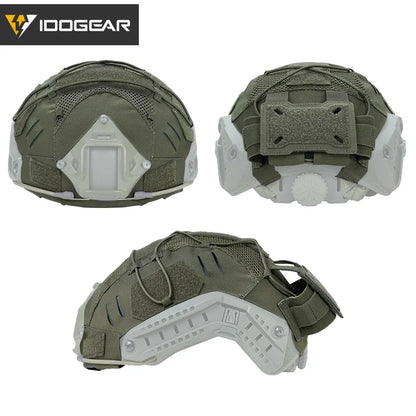 IDOGEAR TACTICAL HELMET COVER WITH NVG BATTERY POUCH RANGER GREEN [IG-HC3813]