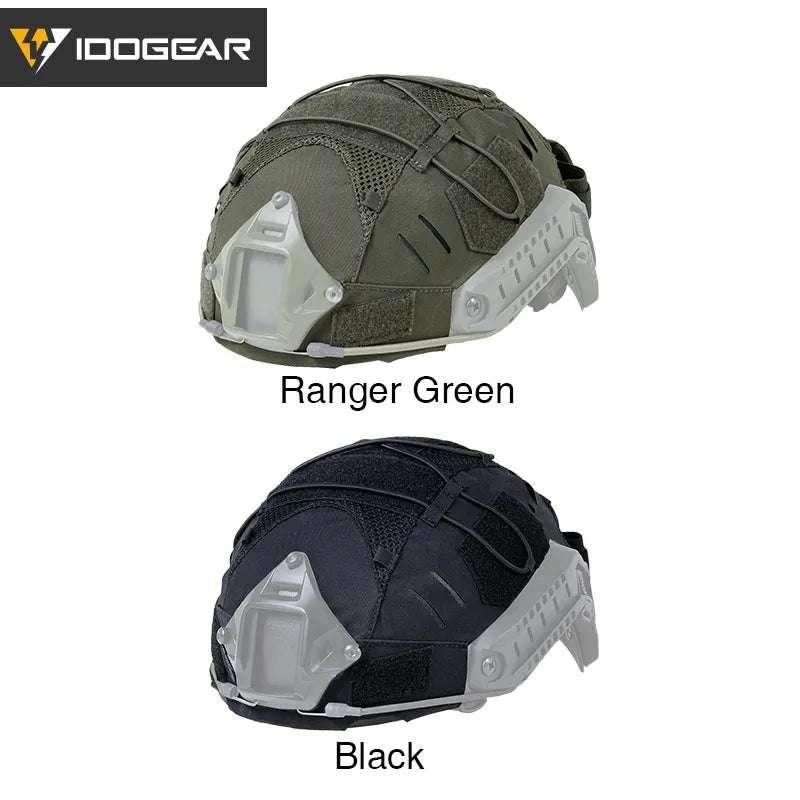 IDOGEAR TACTICAL HELMET COVER WITH NVG BATTERY POUCH RANGER GREEN [IG-HC3813]