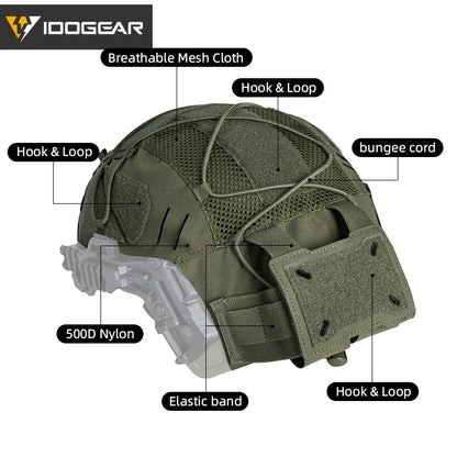 IDOGEAR TACTICAL HELMET COVER FOR WENDY HELMET WITH NVG BATTERY POUCH [IG-HC3814]