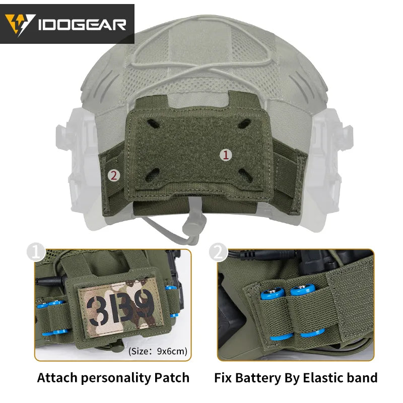 IDOGEAR TACTICAL HELMET COVER FOR WENDY HELMET WITH NVG BATTERY POUCH [IG-HC3814]