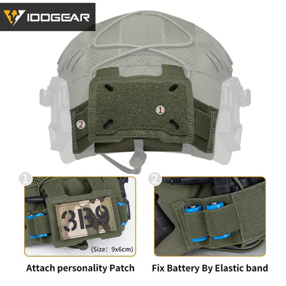 IDOGEAR TACTICAL HELMET COVER FOR WENDY HELMET WITH NVG BATTERY POUCH [IG-HC3814]