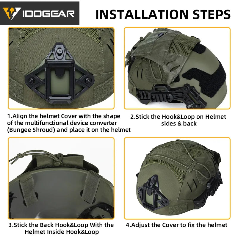 IDOGEAR TACTICAL HELMET COVER FOR WENDY HELMET WITH NVG BATTERY POUCH [IG-HC3814]