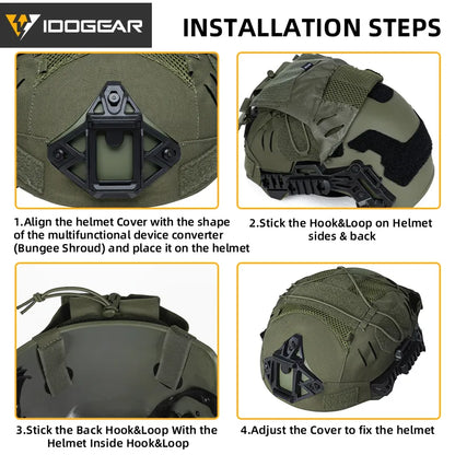 IDOGEAR TACTICAL HELMET COVER FOR WENDY HELMET WITH NVG BATTERY POUCH [IG-HC3814]