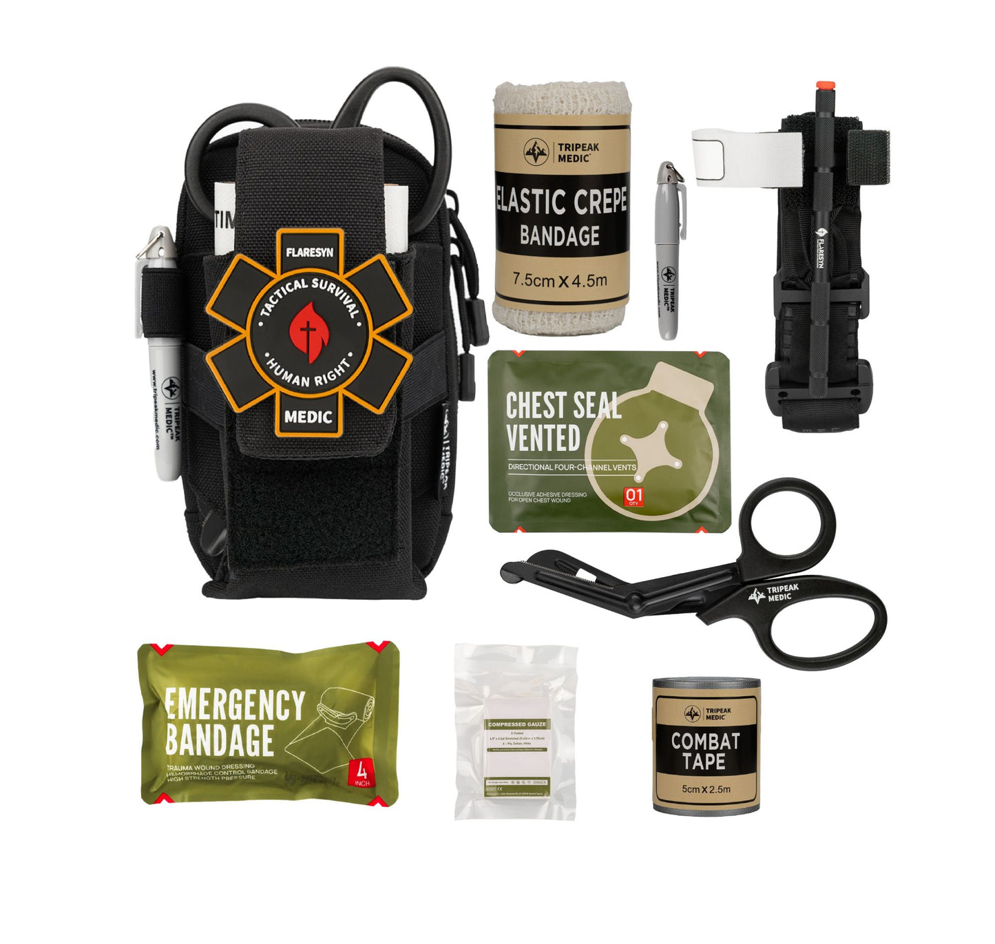 FLARESYN EDC IFAK TRAUMA KIT MOLLE TACTICAL POUCH [FS-EDCTK]