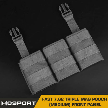 WOSPORT FAST 7.62 TRIPLE MAG POUCH (MEDIUM) FRONT PANEL[WST-MG-F-23]