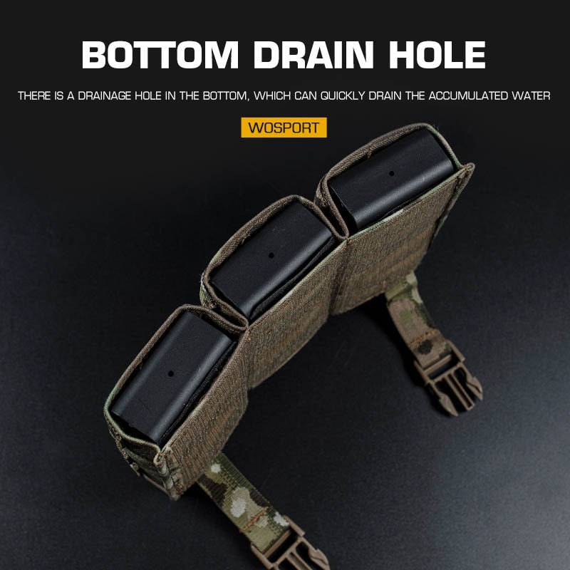 WOSPORT FAST 7.62 TRIPLE MAG POUCH (LONG) FRONT PANEL[WST-MG-F-24]