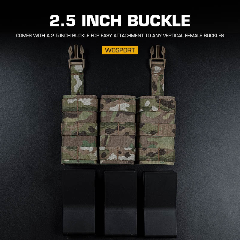 WOSPORT FAST 5.56 TRIPLE MAG POUCH (LONG) FRONT PANEL[WST-MG-F-22]