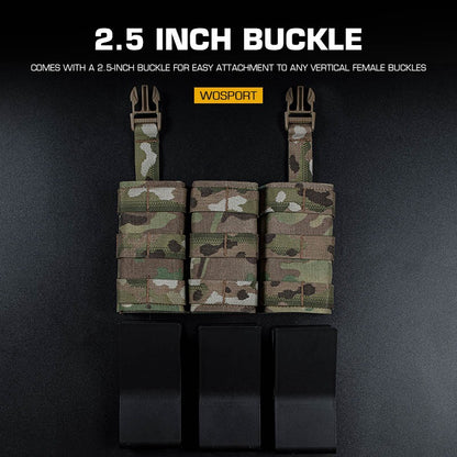 WOSPORT FAST 5.56 TRIPLE MAG POUCH (LONG) FRONT PANEL[WST-MG-F-22]