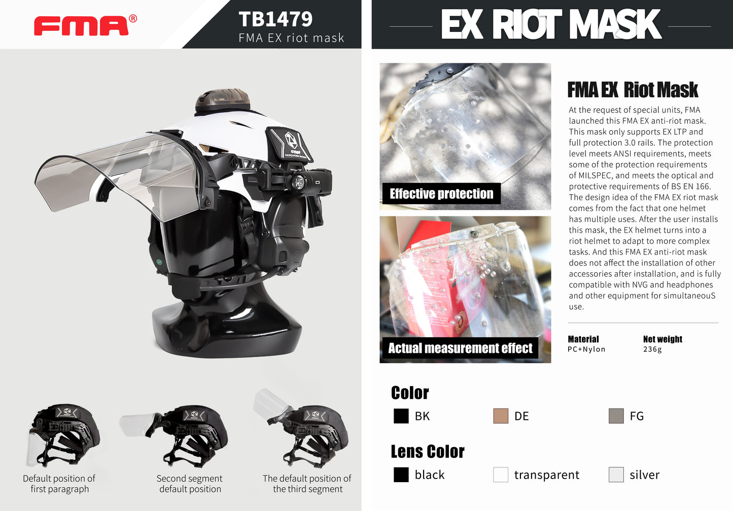 FMA EX FACE SHIELD [FMA-TB1479]