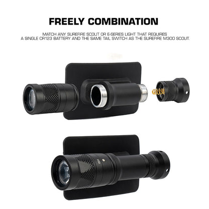 WOSPORT HELMET MAGIC FASTENER FLASHLIGHT MOUNT（WITH BARREL） [WST-FL-ACC-55]