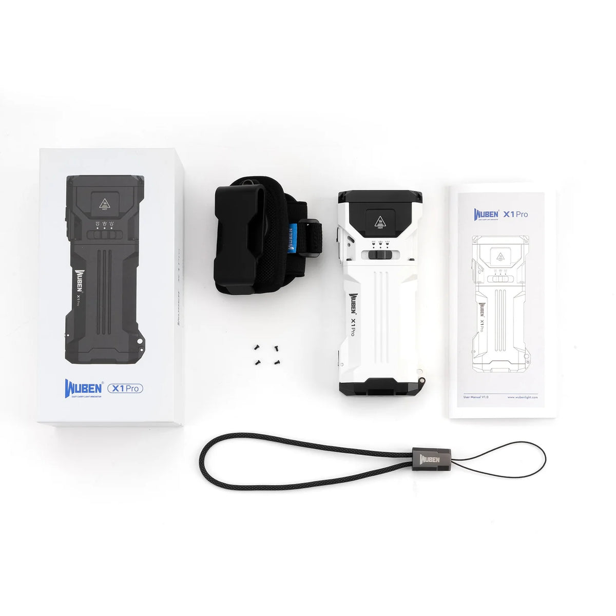 WUBEN X1PRO 12300 LUMENS RECHARGEABLE EDC FLASHLIGHT WITH POWER BANK & CLIP[WB-X1PRO]