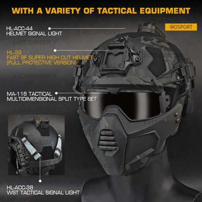 WOSPORT FAST SF SUPER HIGH CUT HELMET (FULL PROTECTIVE VERSION) [WST-HL-32]
