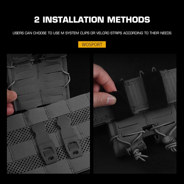 WOSPORT TIGER 9MM DOUBLE MAG POUCH V2 [WST-MG-131]