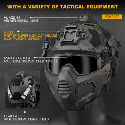 WOSPORT FAST SF SUPER HIGH CUT HELMET (LIGHTWEIGHT VERSION) [WST-HL-31]
