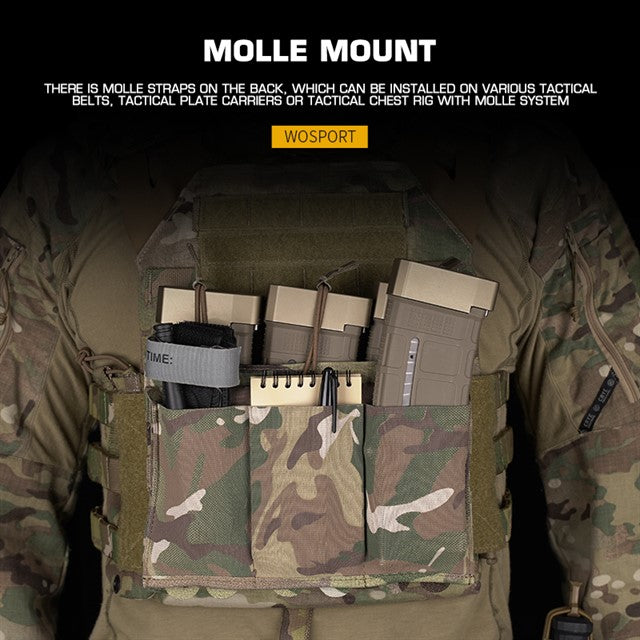 WOSPORT LIGHTWEIGHT ELASTIC TRIPLE MAG POUCH [WST-MG-116]
