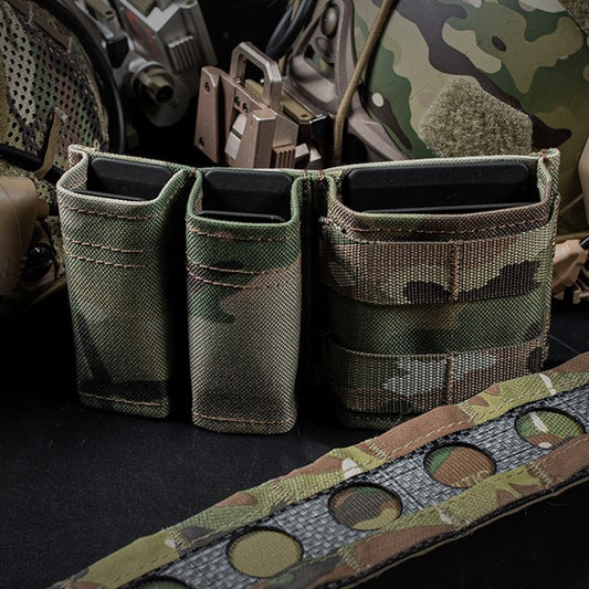 WOSPORT FAST 9MM & 5.56 DOUBLE MAG POUCH (SHORT) [WST-MG-F-06]