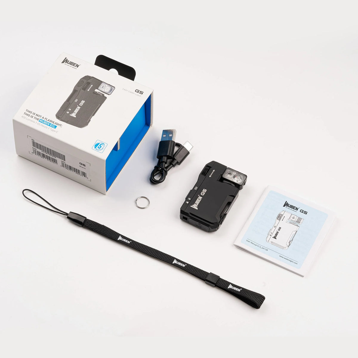 WUBEN G5 400 LUMENS EDC KEYCHAIN COMPACT RECHARGEABLE FLASHLIGHT[WB-G5]