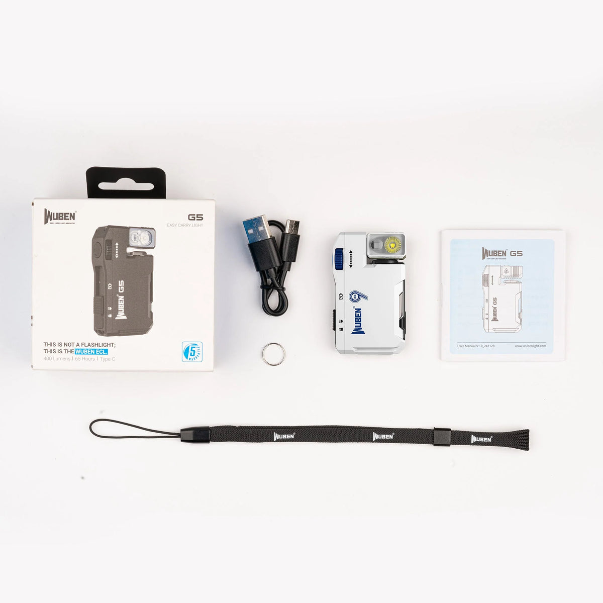 WUBEN G5 400 LUMENS EDC KEYCHAIN COMPACT RECHARGEABLE FLASHLIGHT[WB-G5]