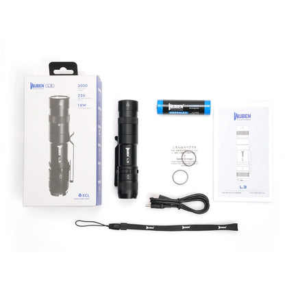 WUBEN L3 3000 LUMENS EDC TACTICAL POCKET FLASHLIGHT[WB-L3]
