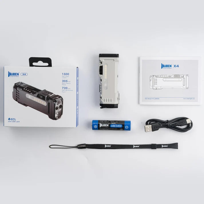 WUBEN X4 COMPACT MULTI-FUNCTION 1500 LUMEN EDC TACTICAL FLASHLIGHT[WB-X4]
