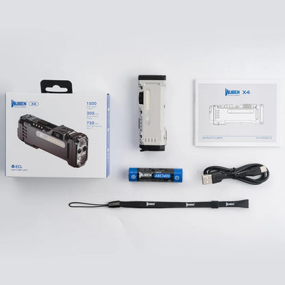 WUBEN X4 COMPACT MULTI-FUNCTION 1500 LUMEN EDC TACTICAL FLASHLIGHT[WB-X4]